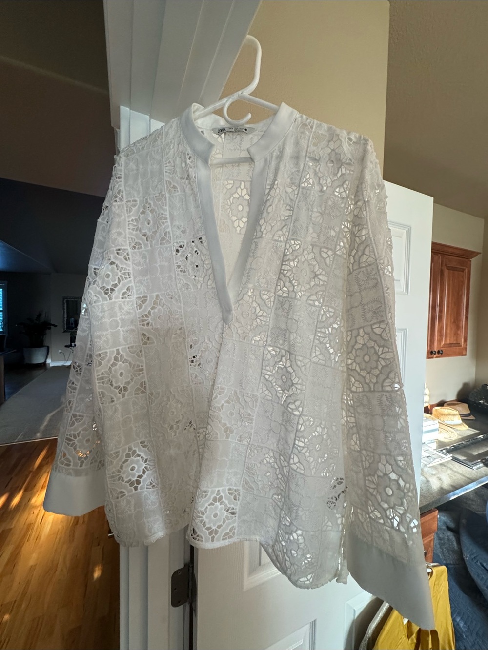 Zara White Lace Blouse